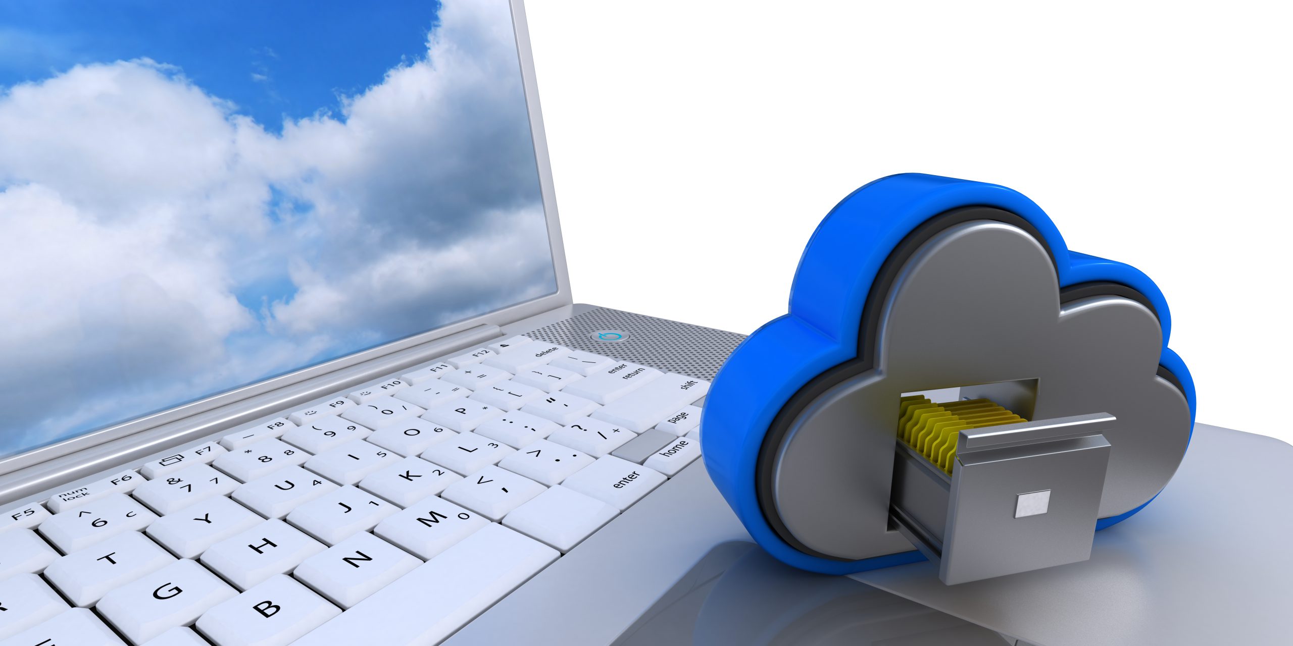 3D Render of Cloud Drive Icon on cimputer